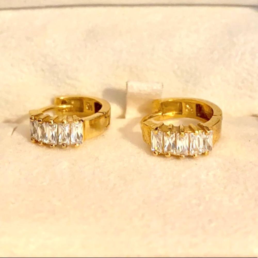 Primavera 24K gold over sterling  CZ earrings